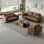Simple brown sofa tea table combination