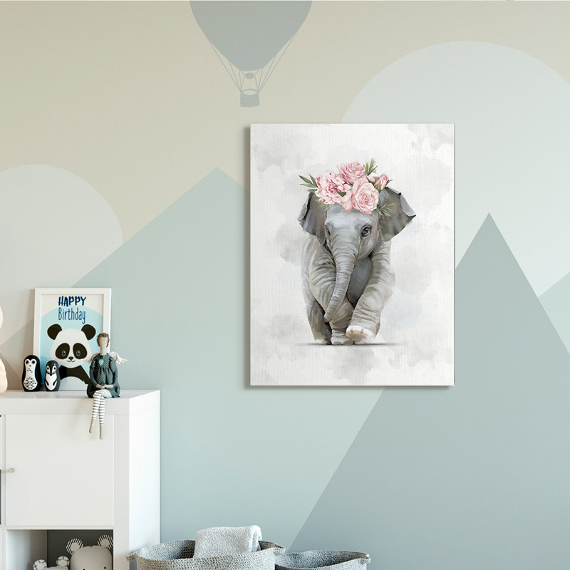 Adorable couronne de fleurs roses attrayantes, H 48 po x l 36 po x P 1,5 po, Toile tendue