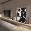 Peinture sur toile abstraite noire et blanche pour le salon