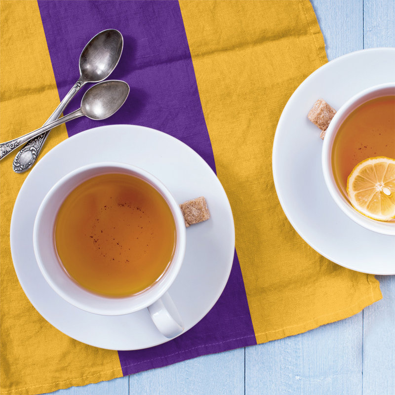 Stripe Tea Towel Kitchen Towel, Cotton Blend, Gold/Purple/Gold Los Angeles Basketball