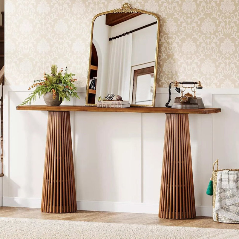 Console brun simple de style nordique, H 31,5 po x l 70,9 po x P 11,8 po