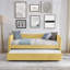 Lit de jour avec couchette escamotable, canapé-lit capitonné en tissu Boucle pour une assise et un sommeil polyvalents et confortables-942937318