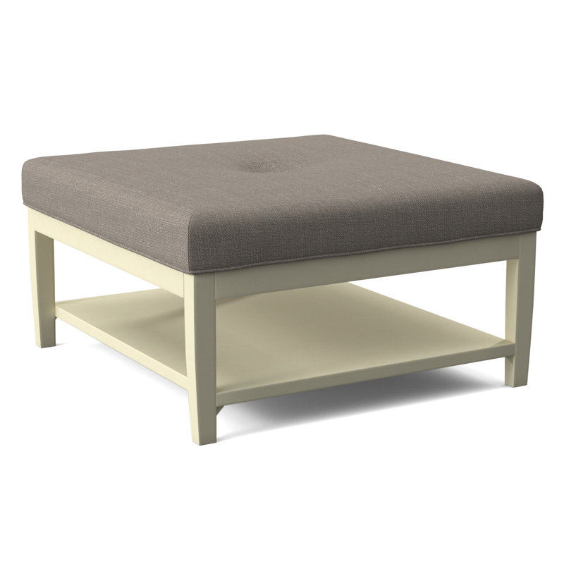 Hammond Square Ottoman, Antique Black Finish, Stone Crypton Performance; 0884-83