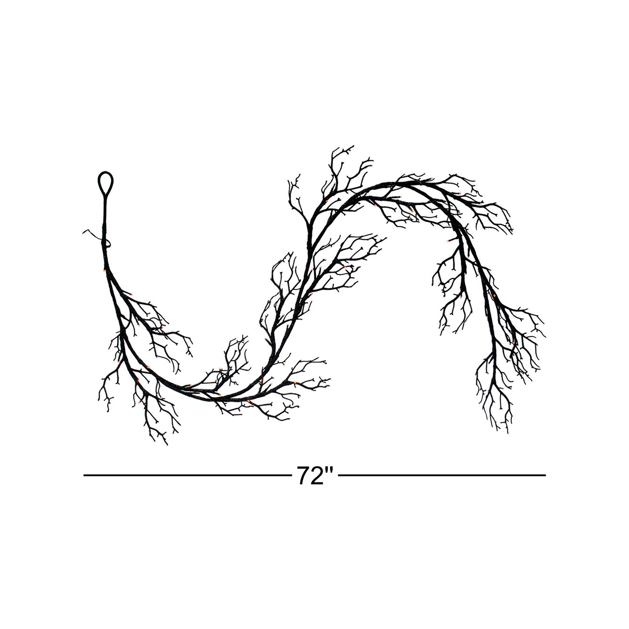 72" L Pre-Lit Twig Halloween Garland 