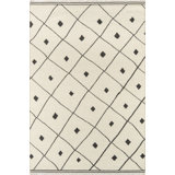 Thompson Wool Geometric Area Rug in Ivory