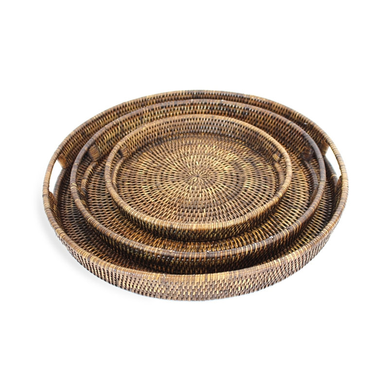 Rattan Tray, Antique Brown