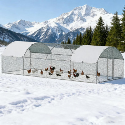 Grand poulailler en métal de 9,2 pi x P 24,9 po x H 6,5 pi