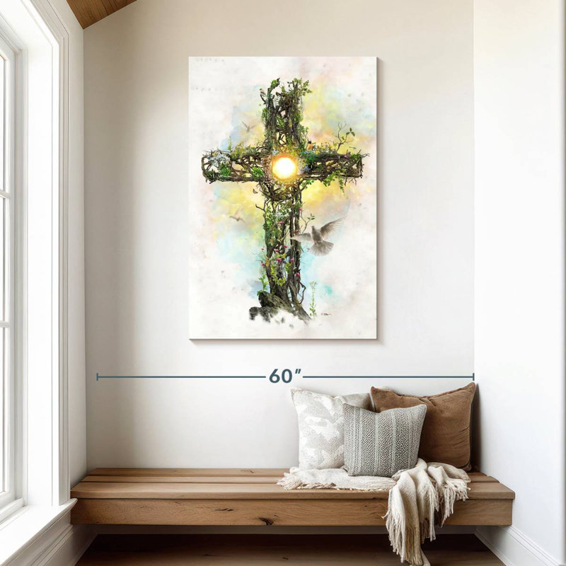 Adella, la croix du Christ, H 45 po x l 30 po