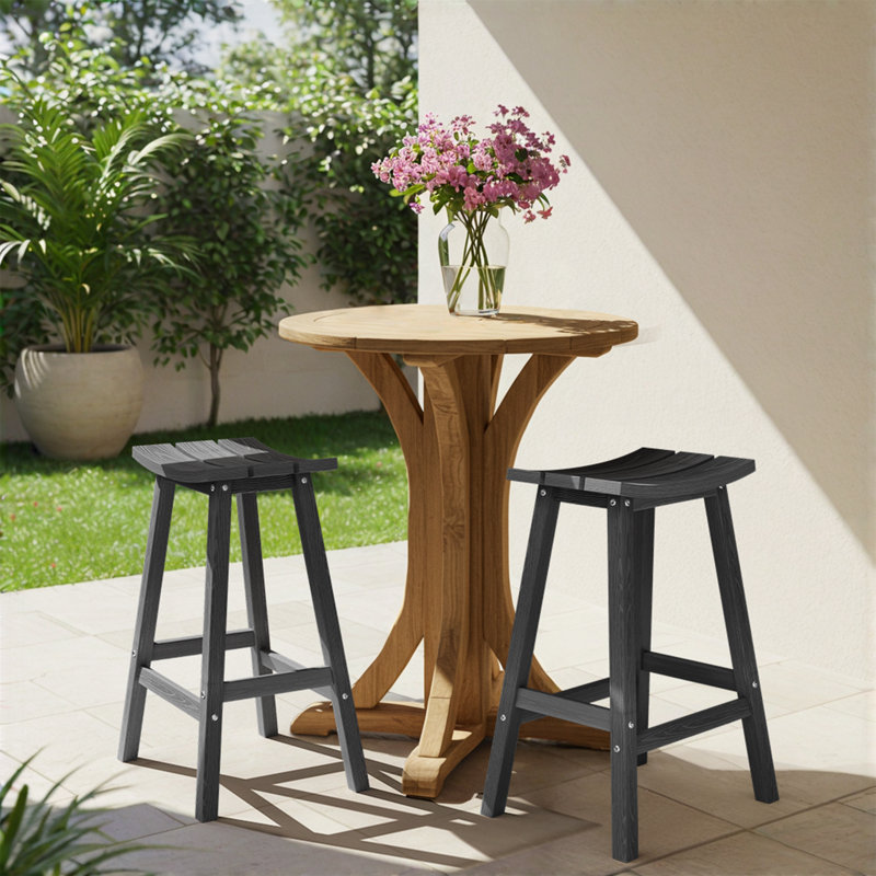 Tabouret de comptoir de cuisine Backless, Noir, 29"