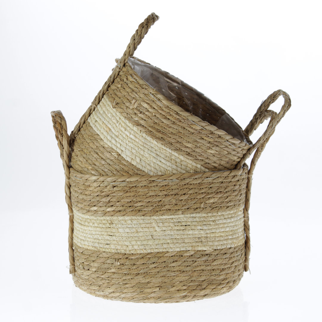 2-teiliges Korb-Set Harvill aus Rattan