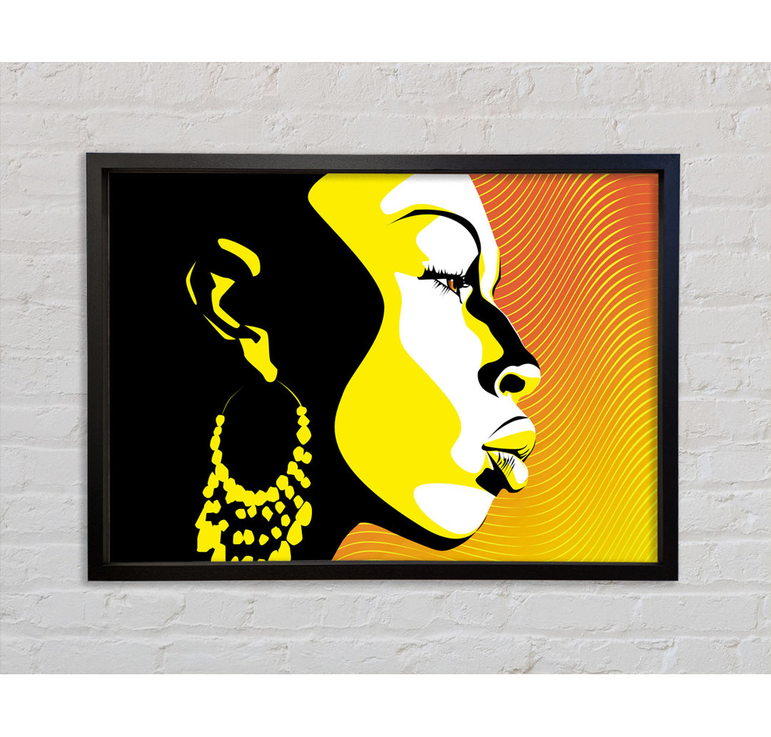 African Female Bathed In Golden Light - Einzelbildrahmen Kunstdrucke auf Leinwand