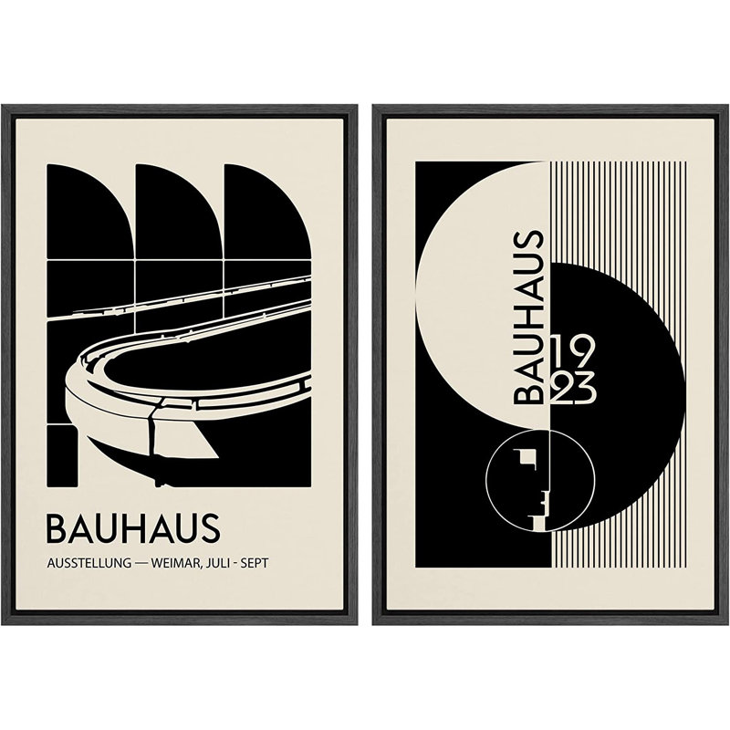 Art classique, blocs de couleurs, impression sur toile, ensemble d'art mural Bauhaus, Noir, H 36 po x l 48 po x P 1,5 po