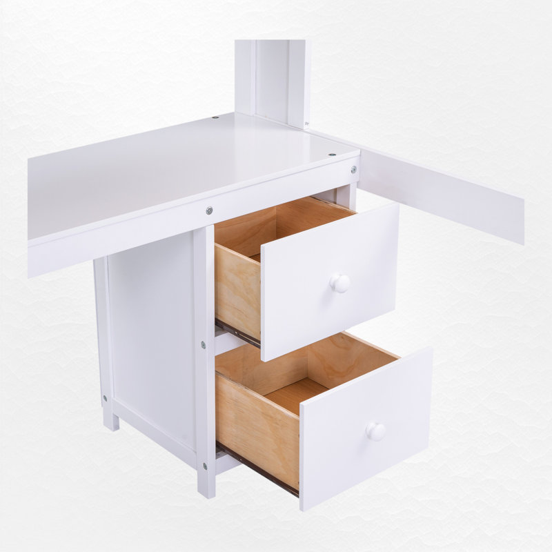 Gursimran Kids Full Loft Bed with Drawers, White