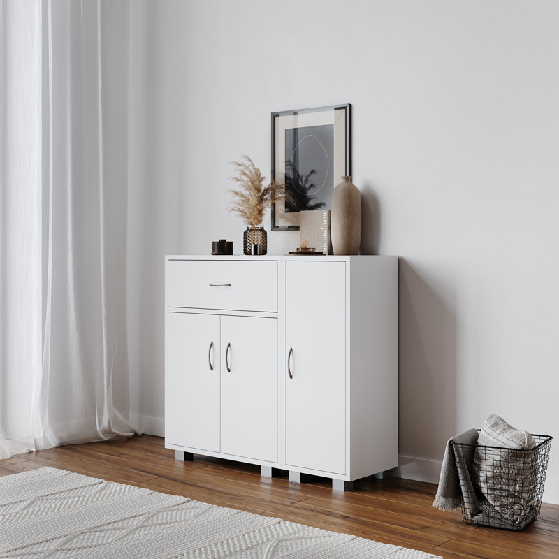 Friederika 3 - Door Rectangle Accent Cabinet, White