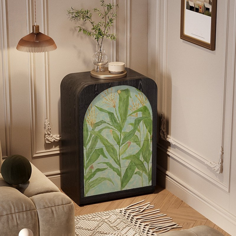 Three-Drawer Single-Door Accent Cabinet