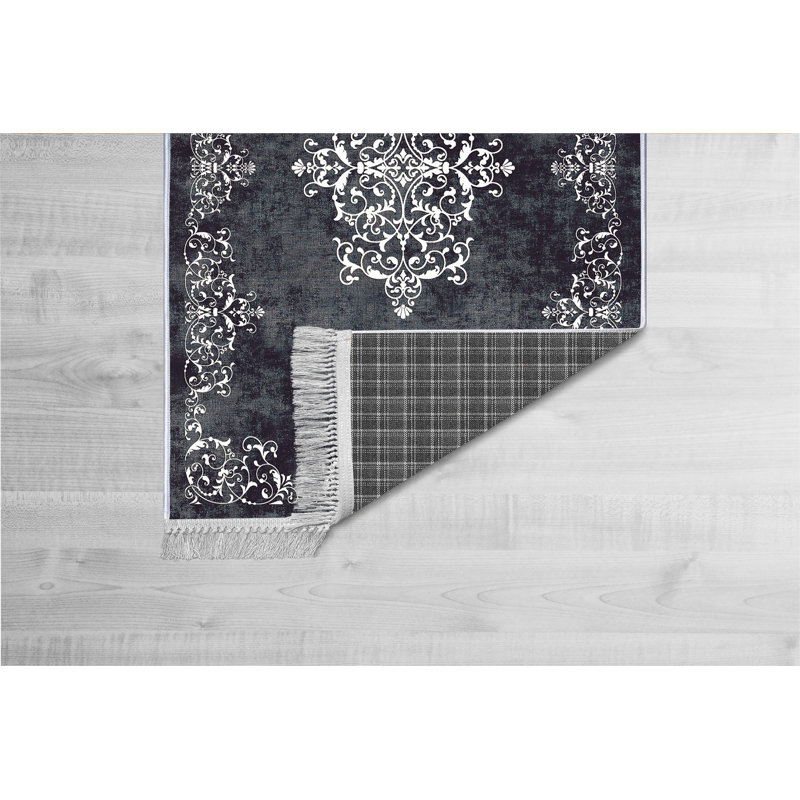 Luxurious Velvet Area Rug (4.6 x 7.2 ft), 100% Antibacterial Fabric, Non-Slip Cotton Backing, Pile Height: 0.4 in | Machine Washable, 3D Digital Print Design | Perfect for Living Room & Bedroom Decor, Soft & Durable