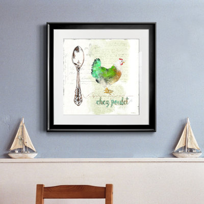 Poulet doré - reproduction d'art sur papier encadré