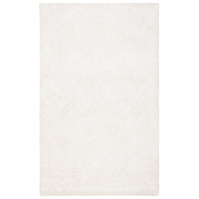 Tapis ivoire / beige en coton / laine touffeté à la main Keough
