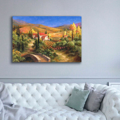 Pont toscan par Art Fronckowiak - peinture sur toile tendue
