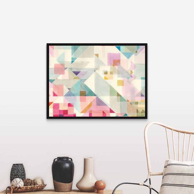 «Try Angles I» par Danhui Nai - impression d'art graphique, Cadre flottant noir, H 32 po x l 42 po x P 1,75 po