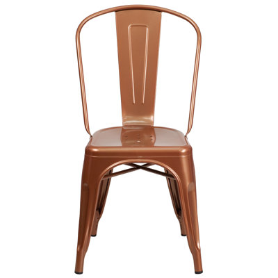 Chaise d'appoint empilable en métal Lily