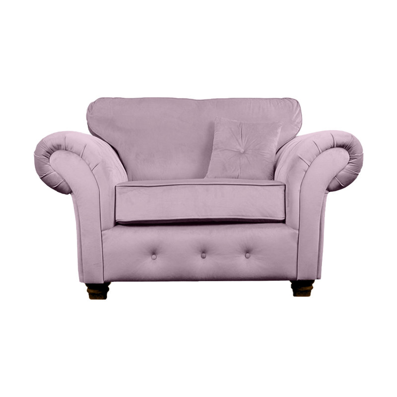 Lila 2 Seater Velvet Loveseat, Dusky Pink
