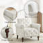 Chaise d'appoint capitonnée à boutons avec accoudoirs roulés pour le salon, la chambre à coucher-1515914528