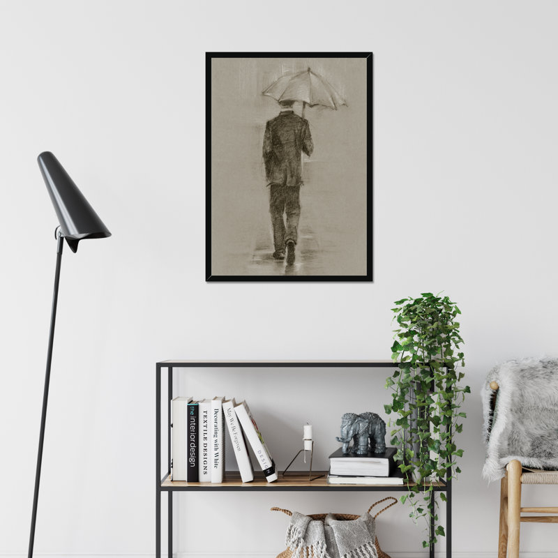 Rainy Day Rendezvous II by Ethan Harper - Print, Black Framed Paper Print, 50cm H x 34cm W