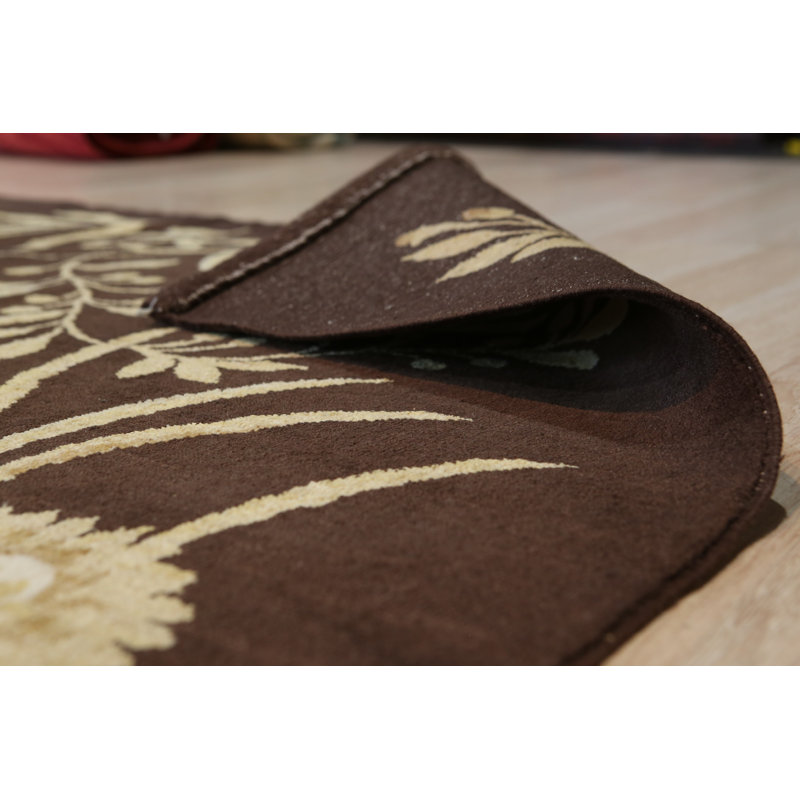 Transitional Hand-Spun Afghan Wool 10' x 14' Black Area Rug