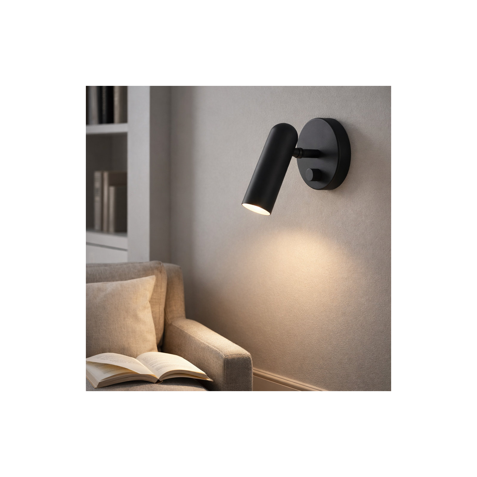 Arla Single Light Steel Dimmable LED Wall Sconce, Black