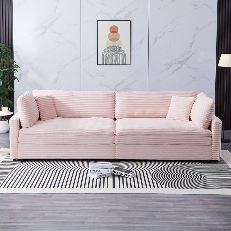 Causeuse avec deux coussins décoratifs pour le salon, Rose