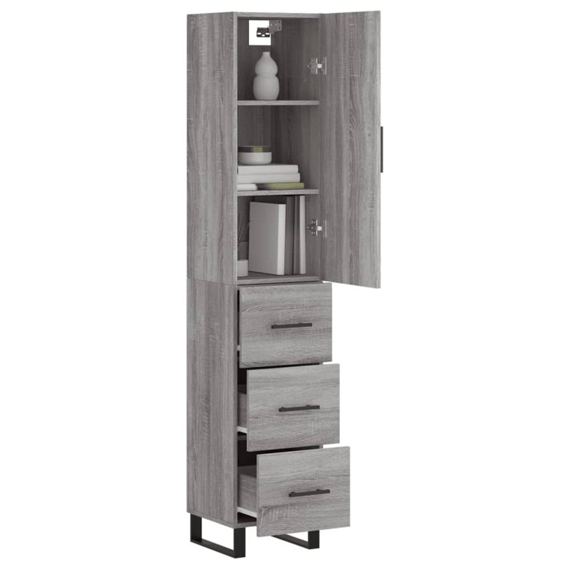 Nabhya 34.5cm Sideboard, Grey Sonoma