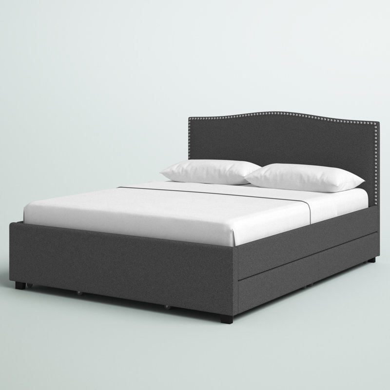 Filton Upholstered Storage Bed, European Kingsize (160 x 200 cm), Grey