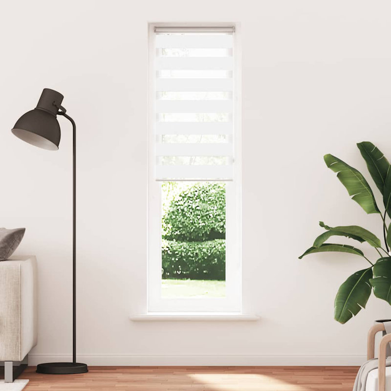 George Oliver Zebra Blind Polyester, 60cmW x 200cmL, White