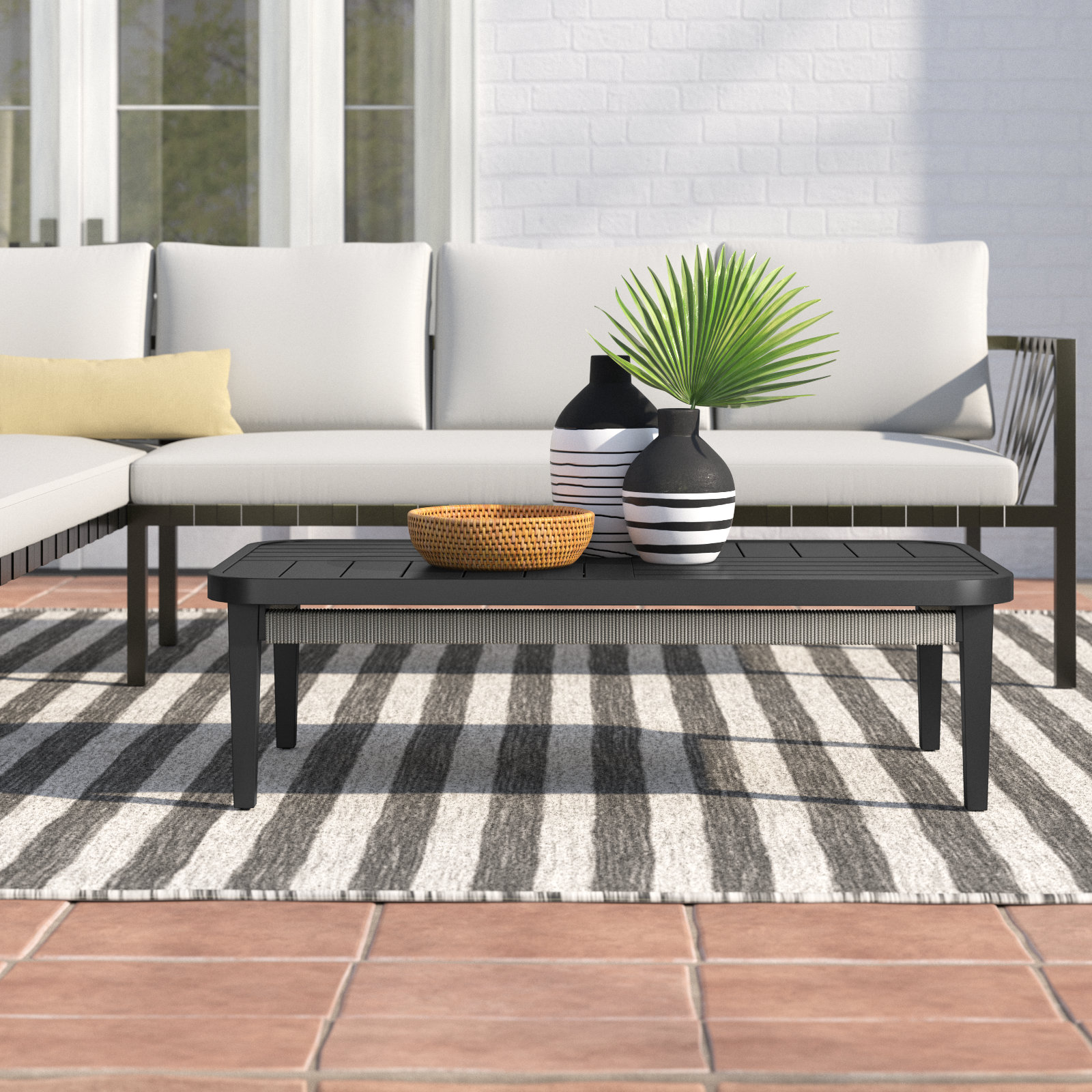 Evalyn 50'' Metal Outdoor Coffee Table