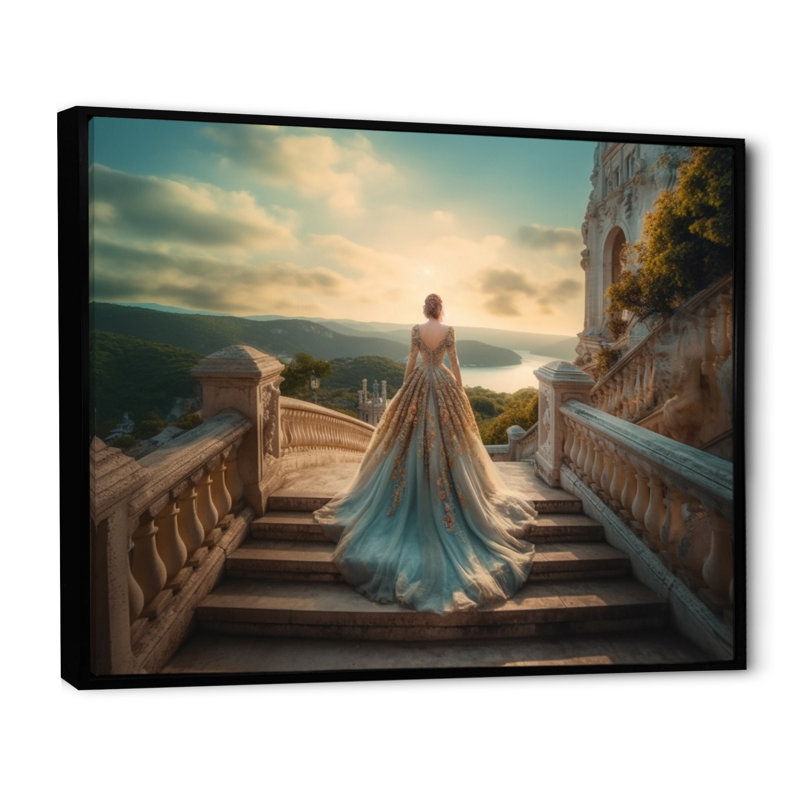 «Dreamy Wedding Day V», impression sur toile, H 34 po x l 44 po x P 1,5 po, Cadre flottant noir