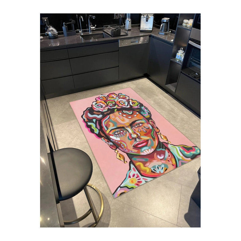 Tapis rose tissé pour femme, Tapis de couloir 2 pi 6 po x 9 pi 11 po