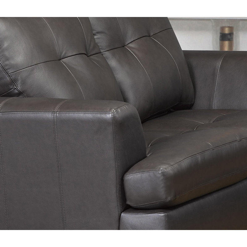 Causeuse en cuir Cowhill, Brun