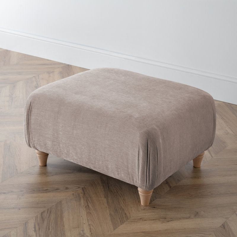 Charlotte-Ann Soft Touch Square Footstool, Putty