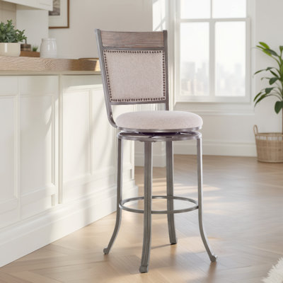 Luker Swivel Upholstered Stool by Trent Austin Design
