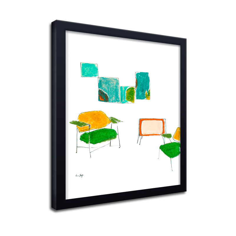 Pop Art & Retro Minimal Leisure par Chauncey Jacks - Œuvre encadrée, H 16 po x l 12 po