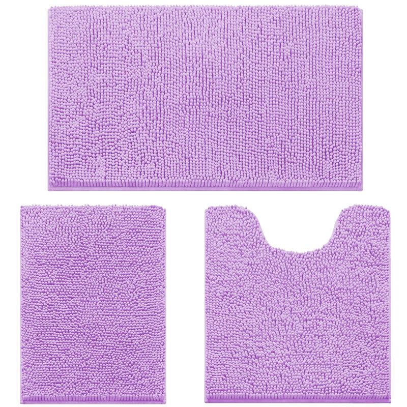 Rigg Chenille Non-Slip Bath Rug, Purple