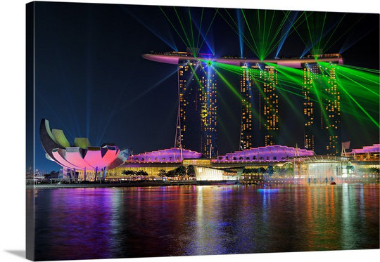 1 reproduction laser sur toile Marina Bay Sands par Martin Fleckenstein, H 16 po x l 24 po