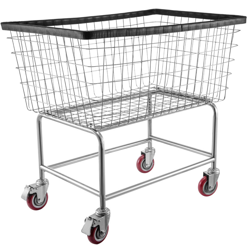 Galvanized Steel Laundry Cart with Wheels