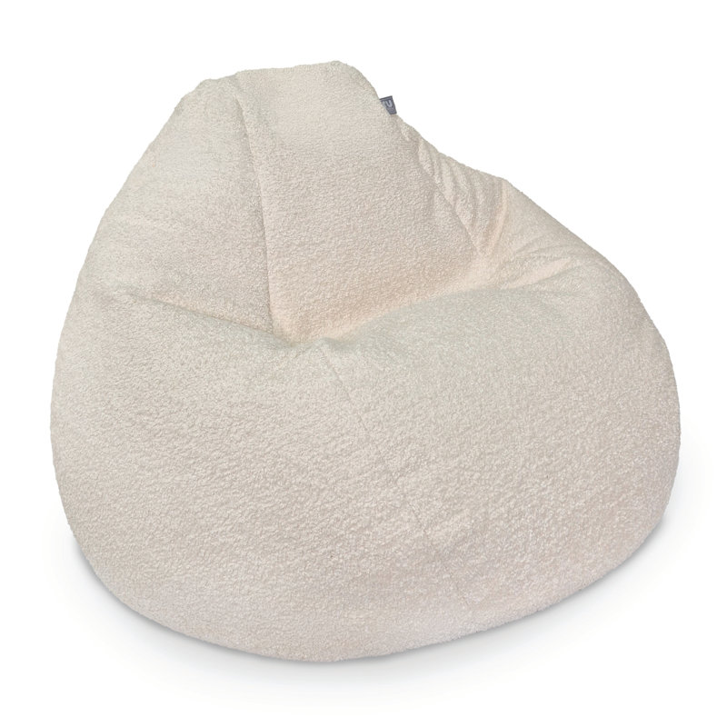 rucomfy Beanbags Large Snug Slouchbag - Adult Boucle Bean Bag Chair - Home Lounge, Living Room & Bedroom Seating for Adults - Machine Washable Fabric - 110 x 80cm