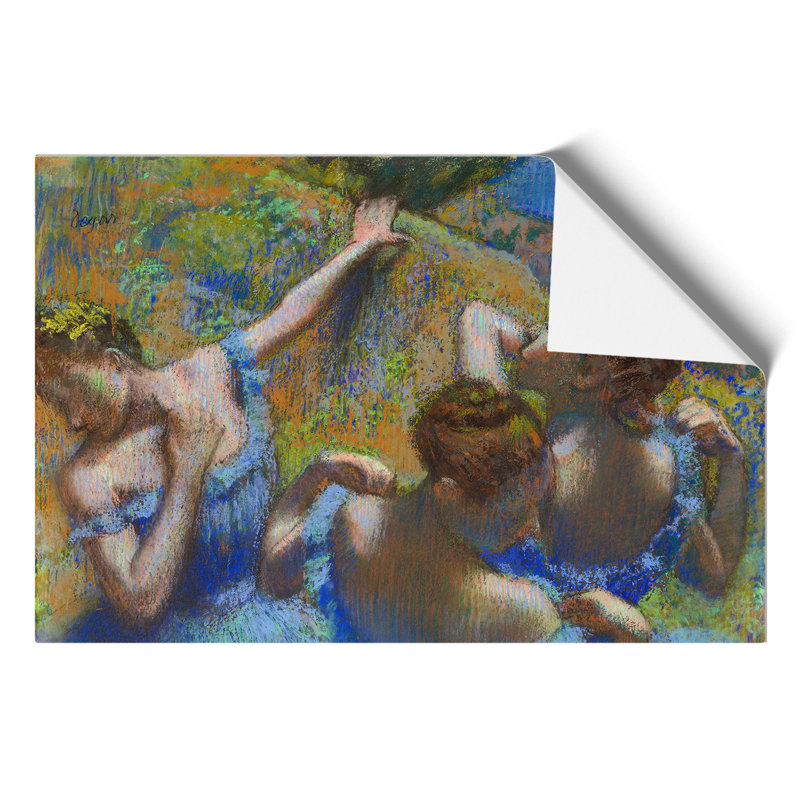 All Ballet Ballerina Dancers In Blue by Edgar Degas - No Frame Painting, 21cm H x 30cm W x 0.1cm D