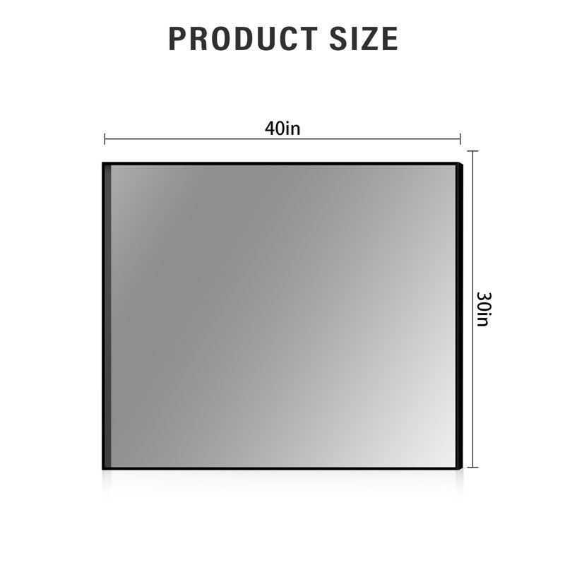 Lunara 1.18'' Thick Bathroom Vanity Mirror with Black Frame – Decorative Modern Accent Wall Mirror, Easy Installation