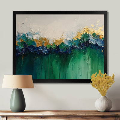 Nuhad Green Neo Expressionism Of Rhythmic Driauge Flowers III - Neo-Expressionism Wall Art