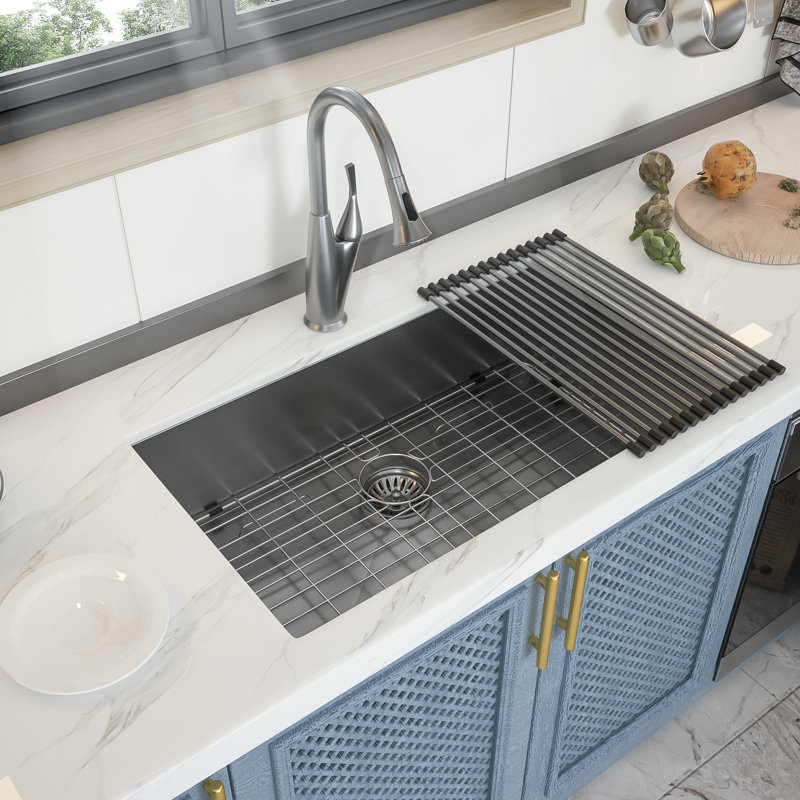 32" L x 19" W Undermount Single Bowl Stainless Steel Kitchen Sink