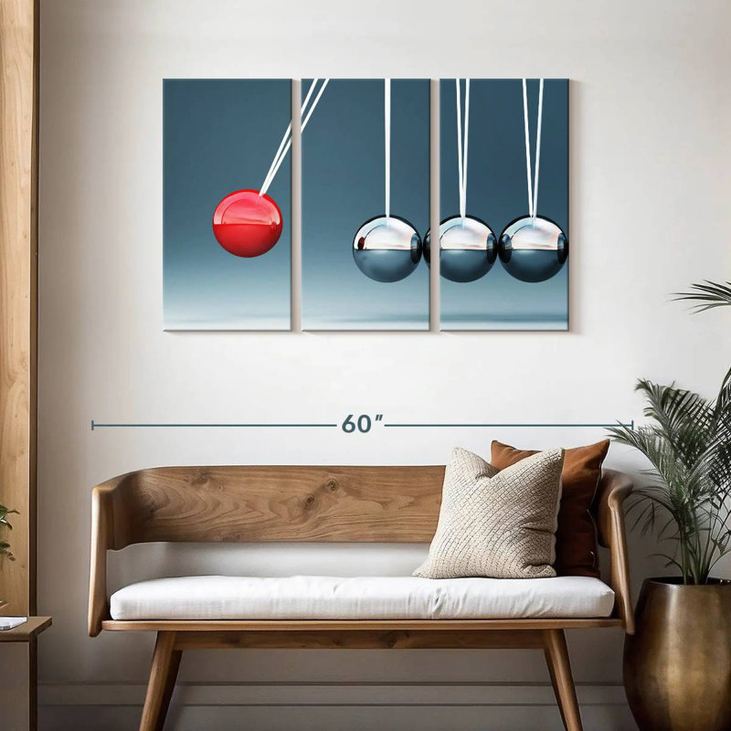 Keiri Newton's Cradle Spheres, 28" H x 45" W